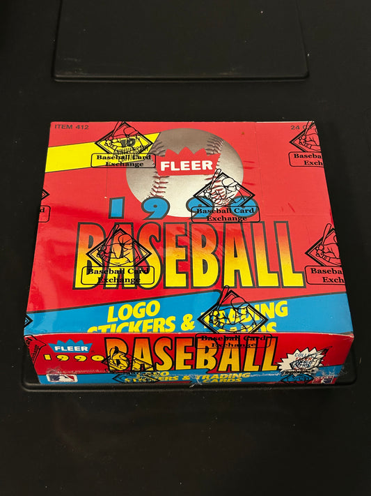 1990 Fleer MLB Cello Box BBCE FASC (From a Sealed Case) 24 packs